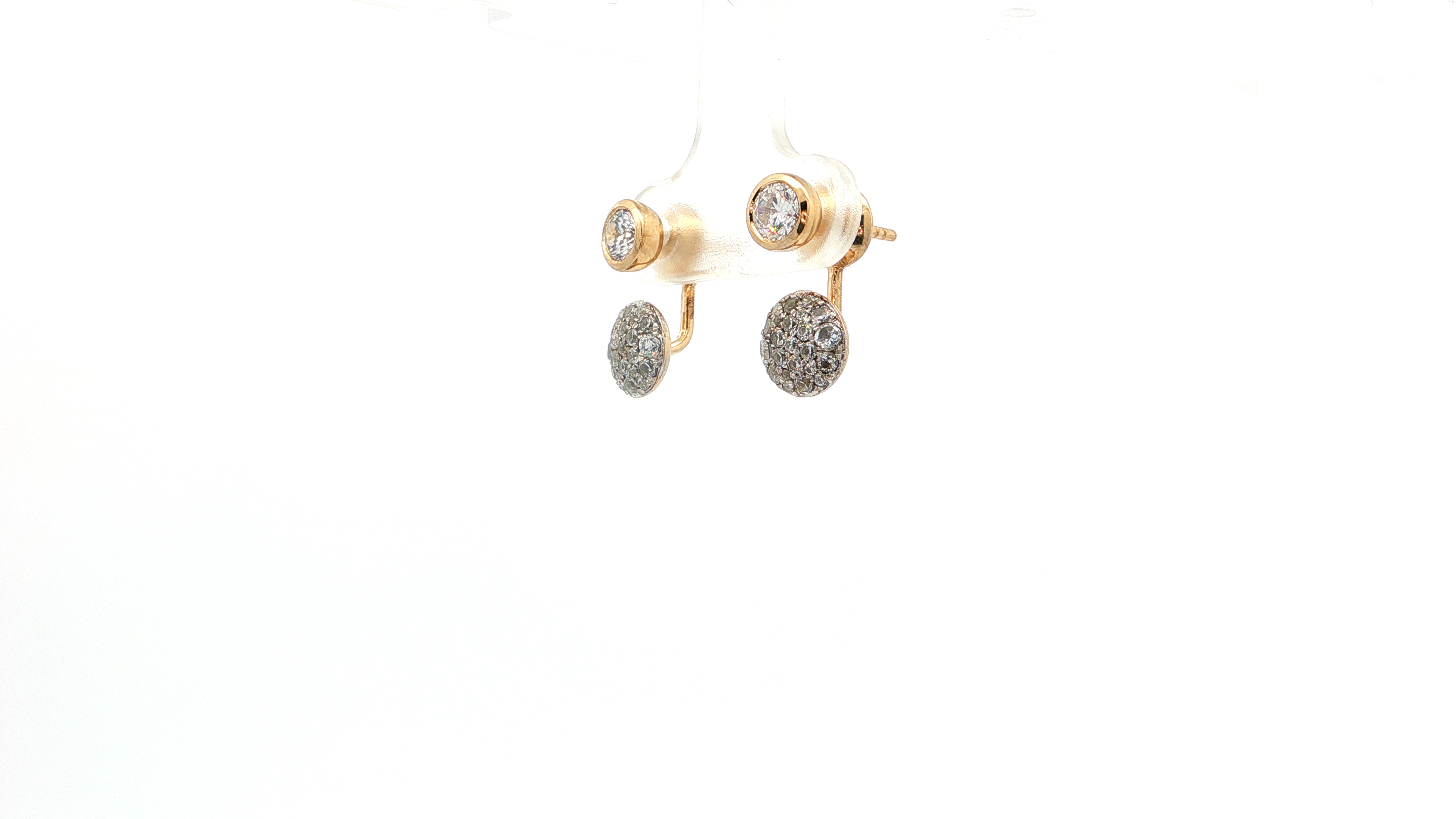Sterling Silver Stud Earrings with Round CZ