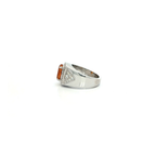 Citrine Cocktail Ring in White Gold Plated Silver