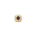 Sterling Silver Signet Ring with Oval Cut Amethyst