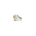 Sterling Silver Signet Ring with Oval Cut Amethyst
