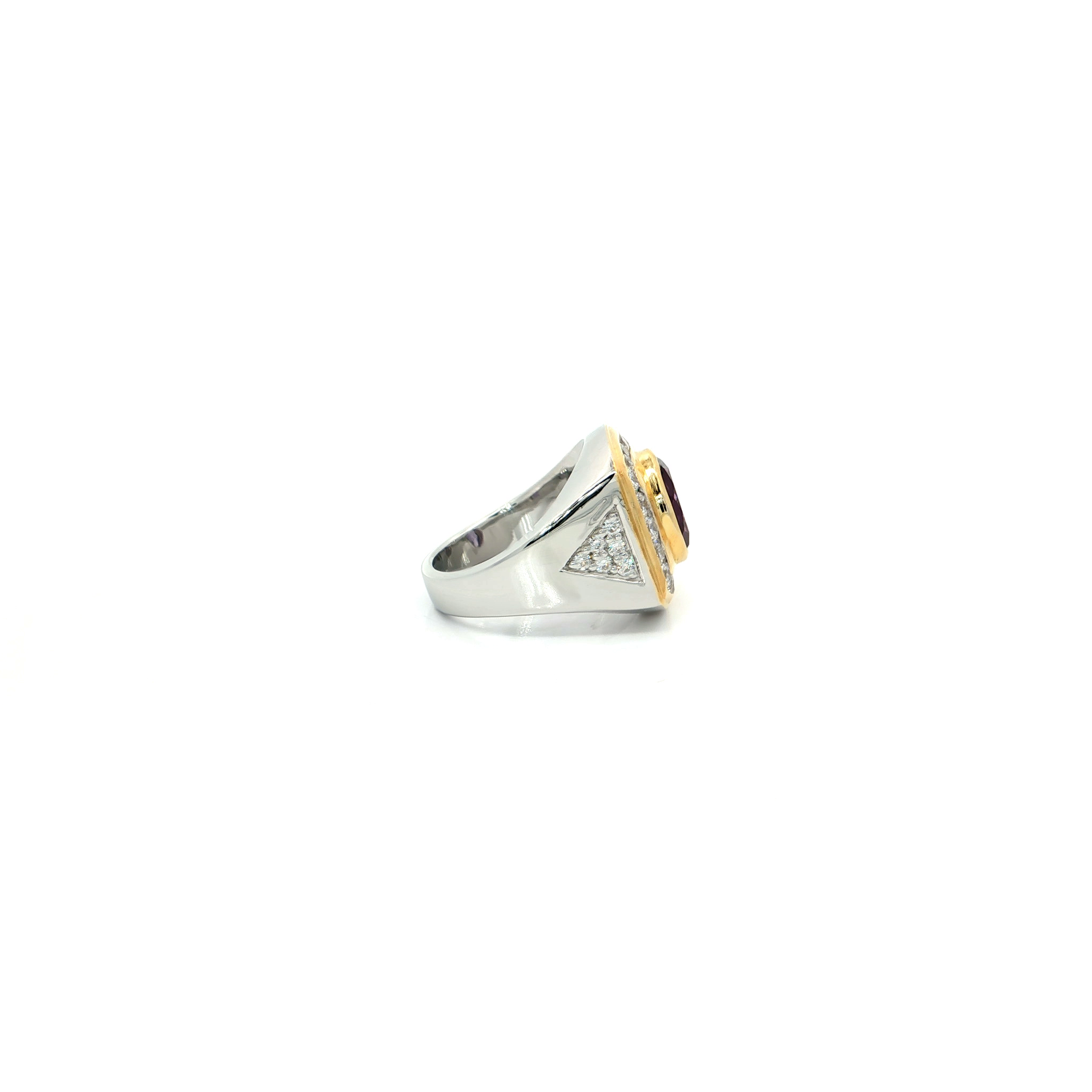 Sterling Silver Signet Ring with Oval Cut Amethyst