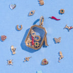 Solid Gold Glass Charm Locket