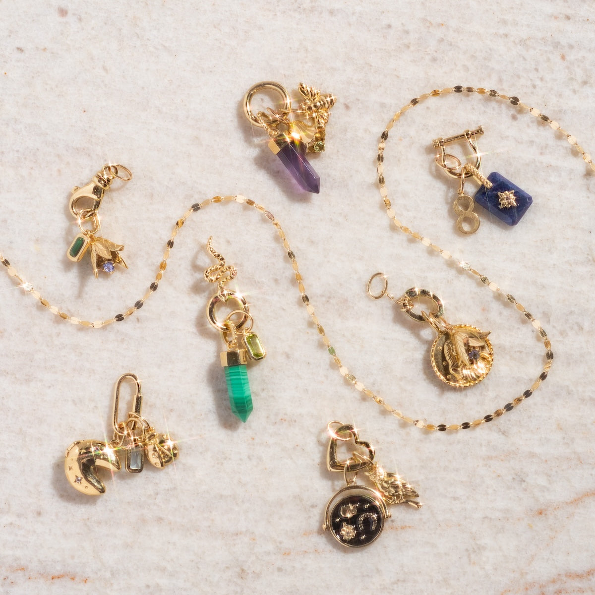Solid Gold Charm Clip